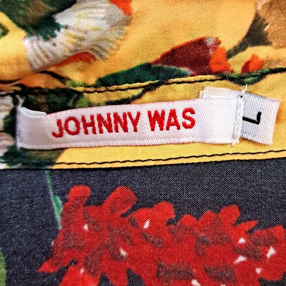 Johnny Was Silk Long Sleeve Tunic Floral Pattern Size Large - Picture 11 of 13